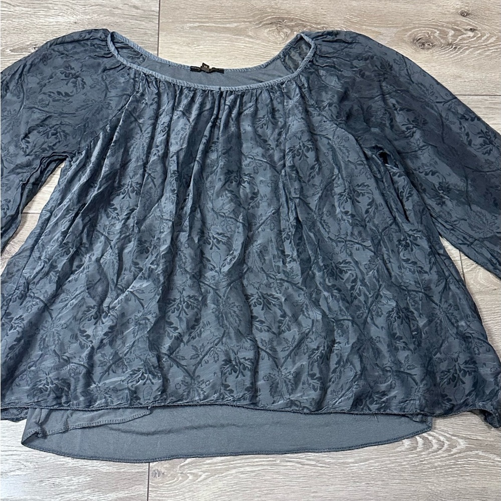Piazza Roma Italian Silk Blend Sheer Blouse - Picture 3 of 12
